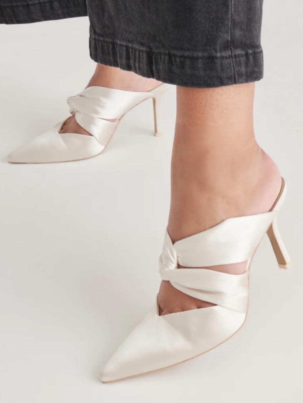 Dolce Vita Kelsy Heel - Ivory White Satin Heels - Bridal